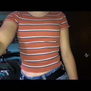 American Eagle Striped Crop Top